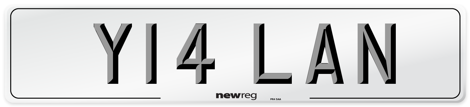 Y14 LAN Number Plate from New Reg